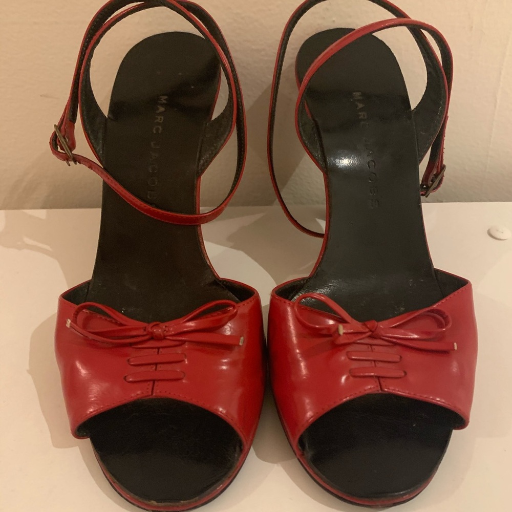 Marc Jacobs red bow-tie sandals